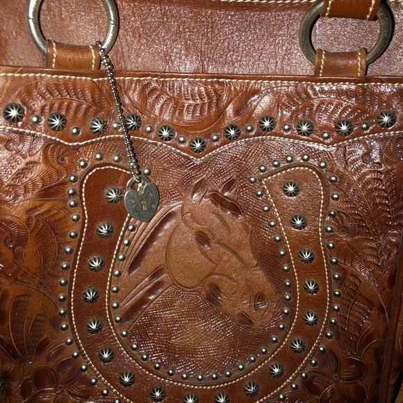 American West Hand tooled leather purse ✨💫🐴 - Picture 7 of 10